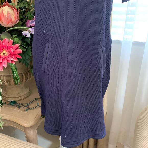 EUC Zara Knit Mini Dress with Gold Buttons in Navy Blue Women's XL - Picture 5 of 11